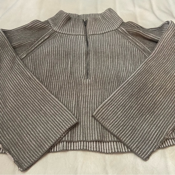 New! Free People Greta Half Zip Pullover Turtleneck Sweater Large 2533 - Picture 4 of 9